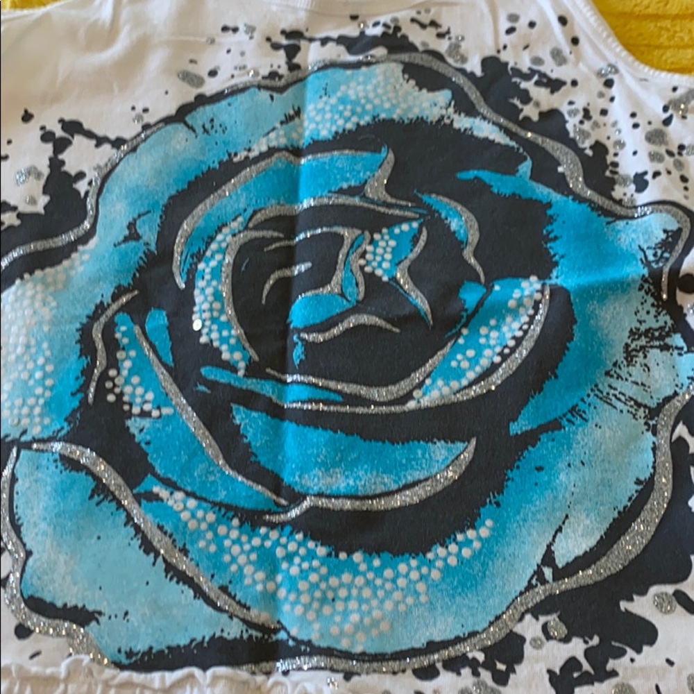 Girls blue rose tank